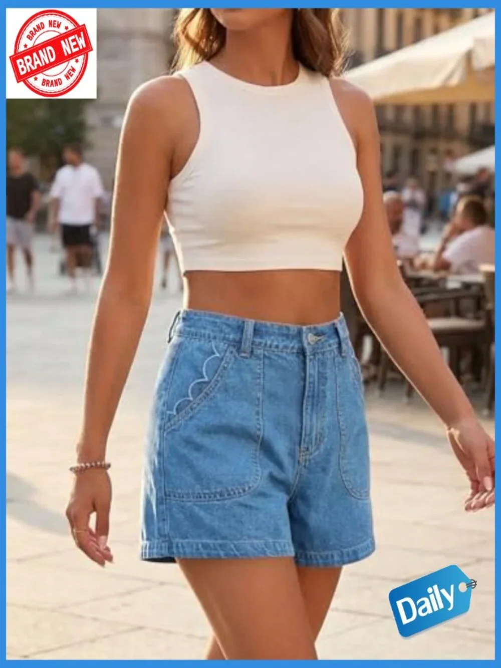 Baggy High Waisted Jean Shorts Wide Leg Jorts Vintage Denim Shorts